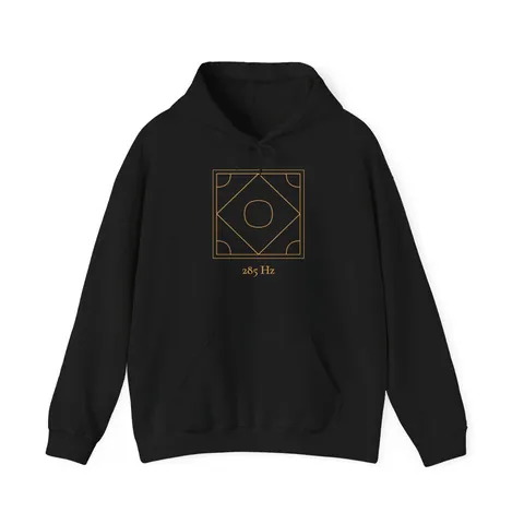 285 Hz Regeneration · Chladni-Figur – Hoodie in Schwarz, Vorderseite