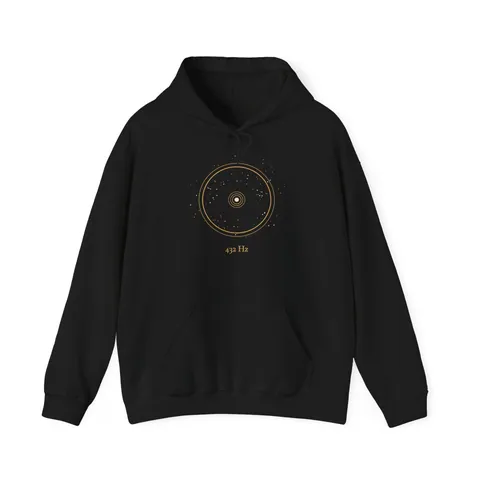 432 Hz Entspannung · Atem-Ring – Hoodie in Schwarz