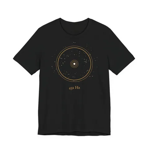 432 Hz Entspannung · Atem-Ring – T-Shirt in Schwarz