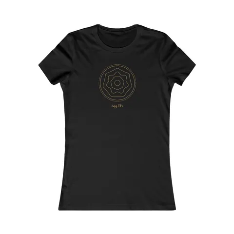 639 Hz Verbindung · Chladni-Figur – Damen-T-Shirt in Schwarz, Vorderseite