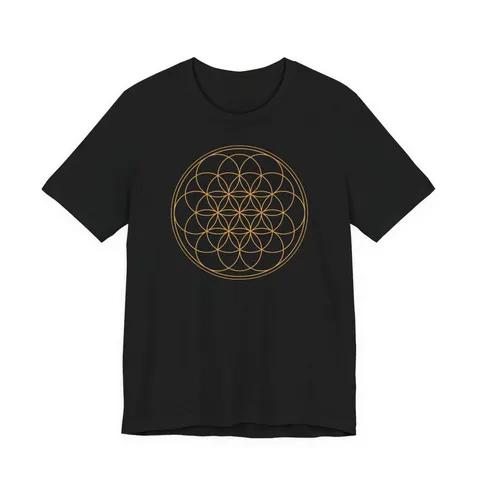 Blume des Lebens · Verbundenheit – T-Shirt in Schwarz