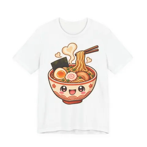 Kawaii Ramen-Schüssel – T-Shirt in Weiß