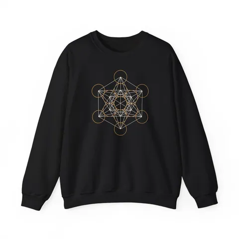 Metatrons Würfel · Balance – Sweatshirt in Schwarz, Vorderseite