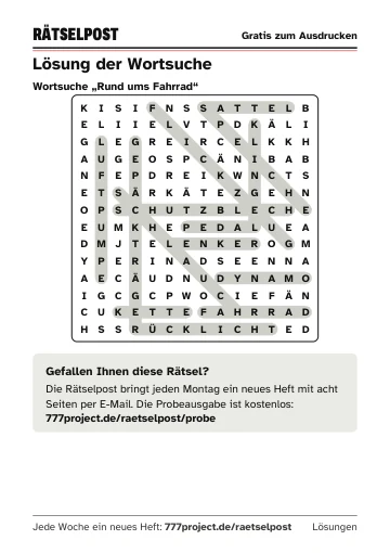 Seite 6: Lösung der Wortsuche