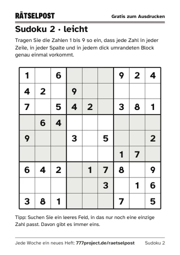 Seite 2: Sudoku 2 · leicht