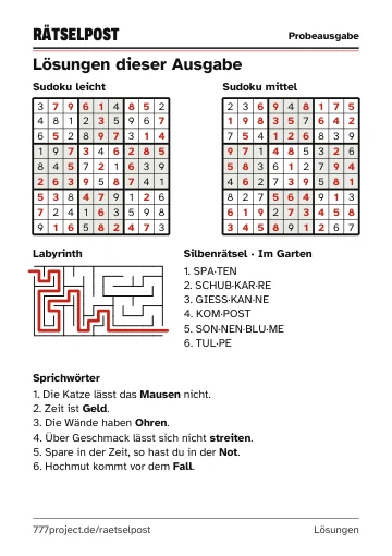 Seite 7: Lösungen der Vorwoche