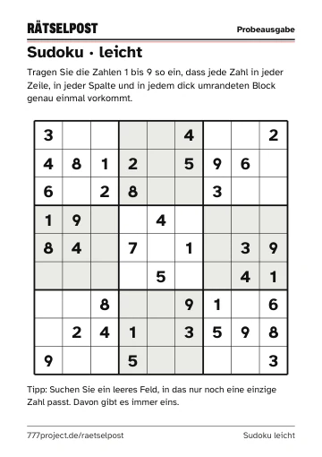 Seite 2: Sudoku leicht