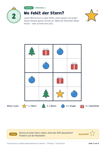 Seite 3: Türchen 2: Bilder-Sudoku
