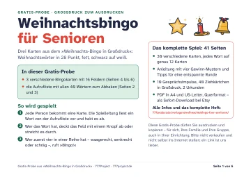 Seite 1: Titelseite mit Spielregeln