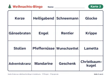 Seite 5: Bingokarte 2