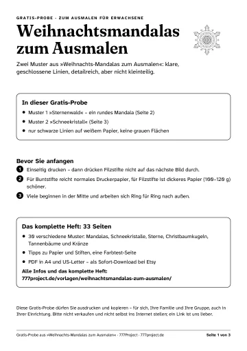Seite 1: Titelseite mit Tipps