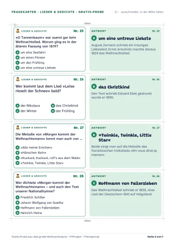 Seite 3: Fragekarten: Lieder & Gedichte