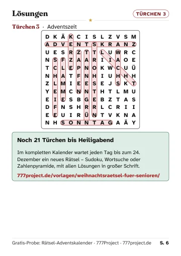 Seite 6: Lösung Türchen 3